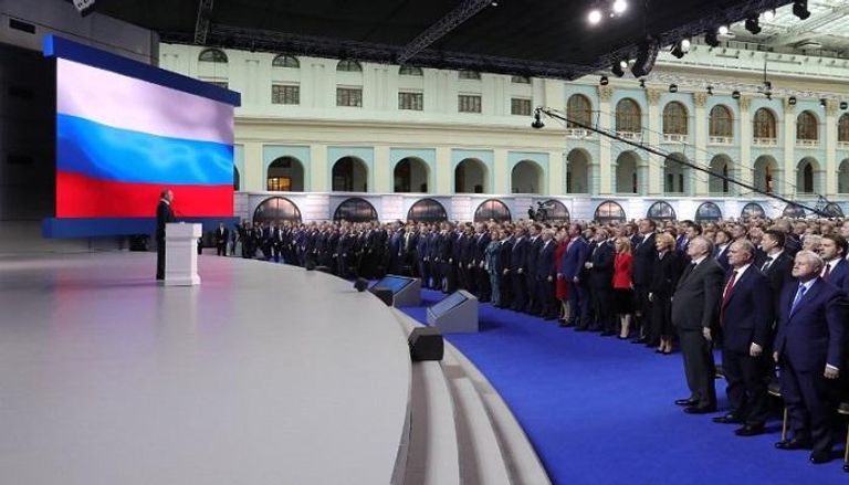 الرئيس الروسي فلاديمير بوتين يلقي خطابه السنوي أمام البرلمان