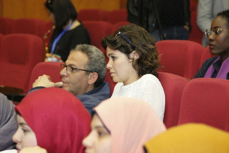 الفنانة المصرية منة شلبي في ندوة تكريمها بمهرجان أسوان لأفلام المرأة