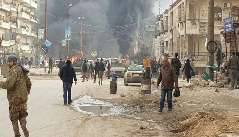 صورة متداولة لموقع الانفجار شرق سوريا 