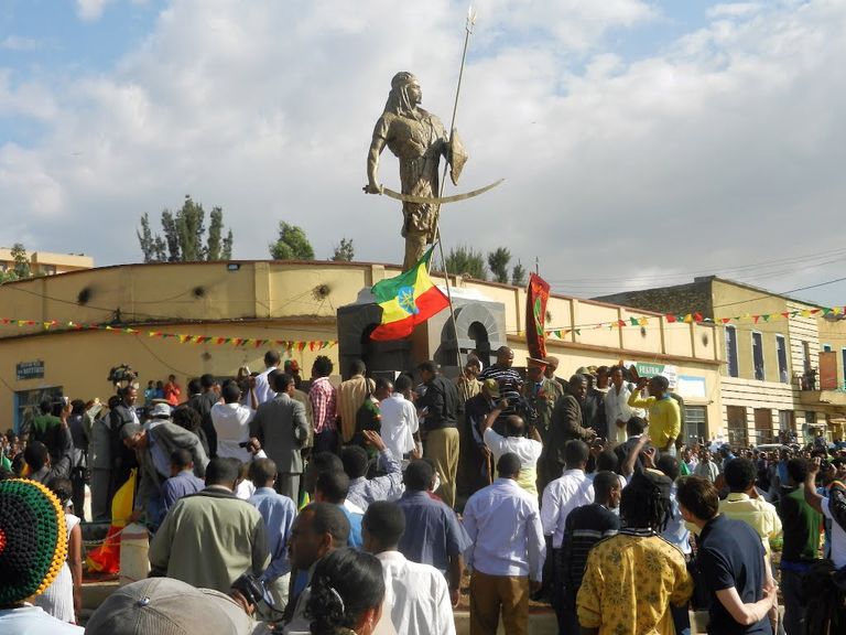 جانب من الاحتجاجات في مدينة غندر مدينة غندر التاريخية في إثيوبيا - أرشيفية