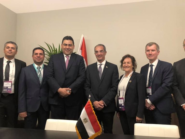 جانب من توقيع مذكرة التفاهم بين المصرية للاتصالات وإريكسون