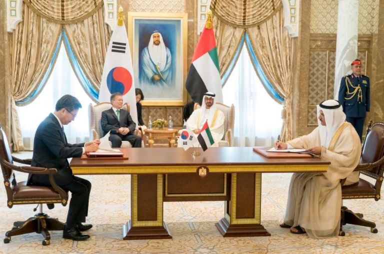 الشيخ محمد بن زايد آل نهيان ورئيس كوريا الجنوبية