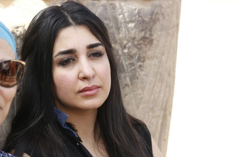 الممثلة المغربية جيهان خليل خلال الجولة السياحية