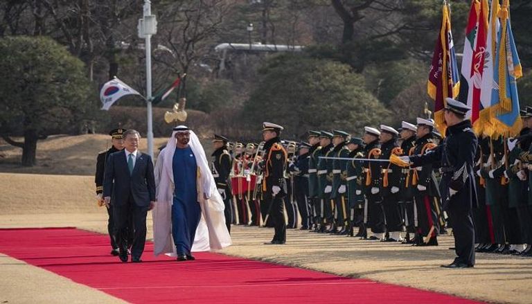 الرئيس الكوري يستقبل الشيخ محمد بن زايد آل نهيان
