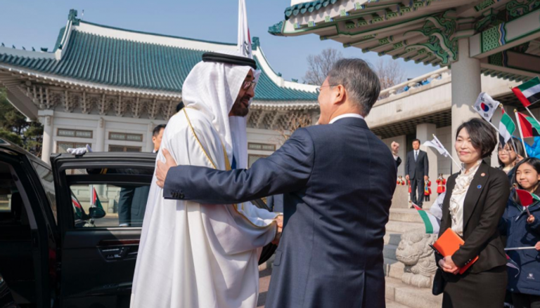 الرئيس الكوري يستقبل الشيخ محمد بن زايد