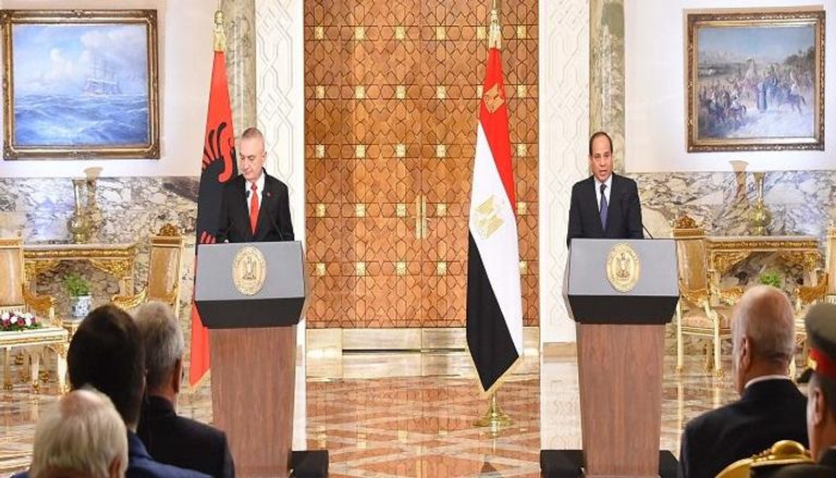 المؤتمر الصحفي المشترك بين الرئيس المصري ونظيره الألباني