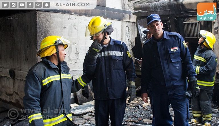 الحريق اندلع نتيجة اصطدام جرار بصدادة في محطة قطارات مصر