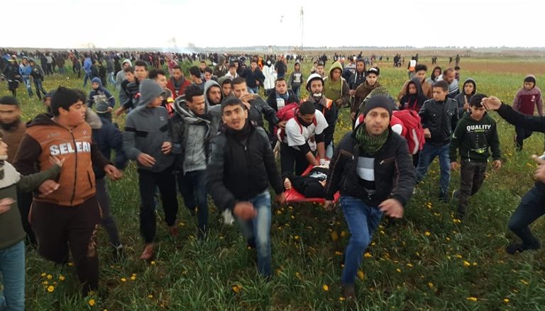 أحد المصابين في الجمعة الـ49 لمسيرات العودة 