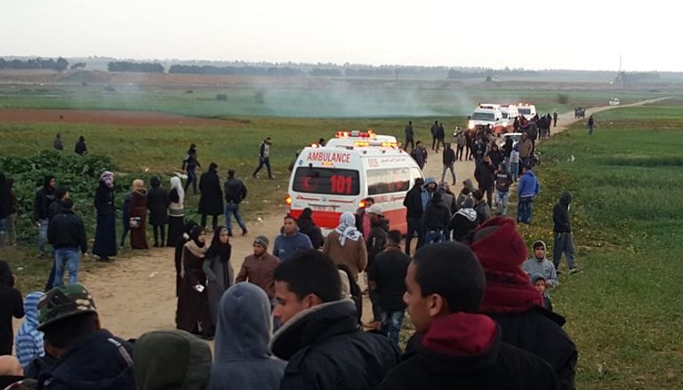 أحد المصابين في الجمعة الـ49 لمسيرات العودة 