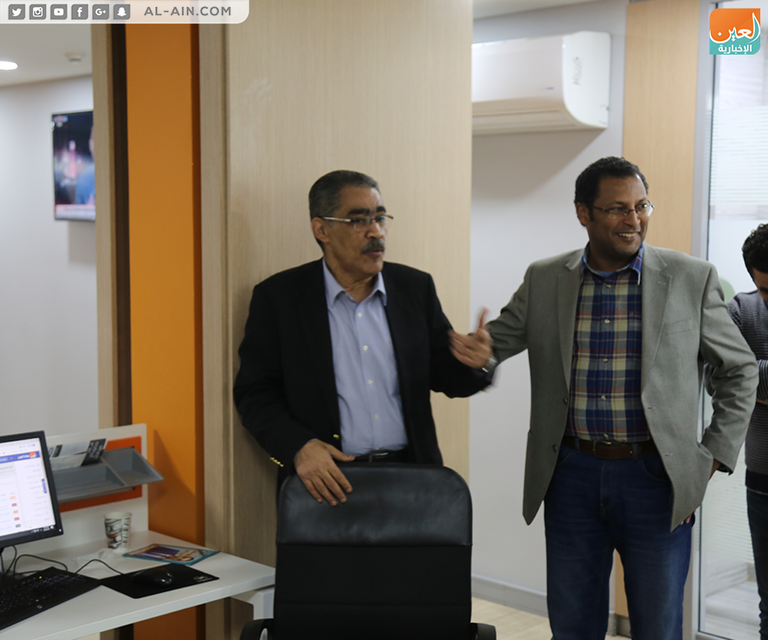 ضياء رشوان في مكتب "العين الإخبارية" بالقاهرة