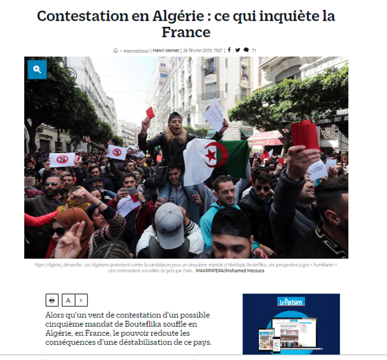 مخاوف فرنسية من تأجج الأوضاع في الجزائر