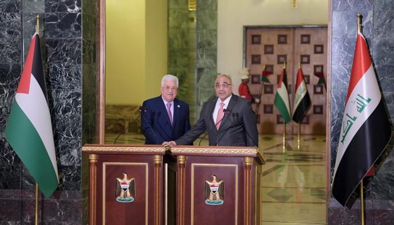 الرئيس الفلسطيني محمود عباس ورئيس وزراء العراق عادل عبد المهدي 