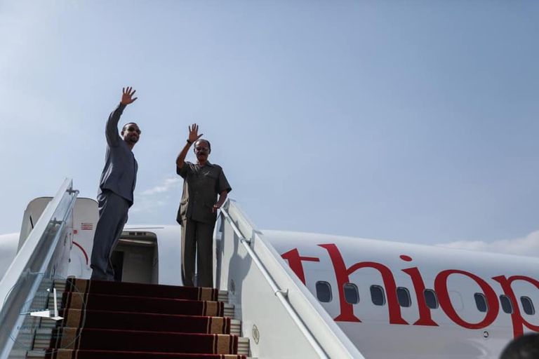 جانب من اللقاء الثلاثي بين آبي أحمد وسلفاكير وأسياس أفورقي