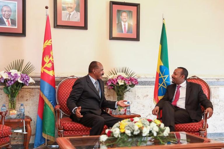 جانب من اللقاء الثلاثي بين آبي أحمد وسلفاكير وأسياس أفورقي