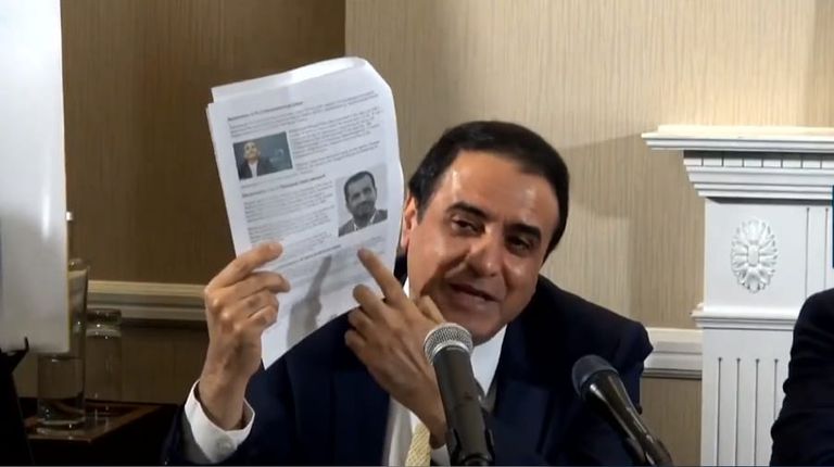 جانب من النقاش حول إرهاب إيران في لندن جانب من الندوة النقاشية في لندن