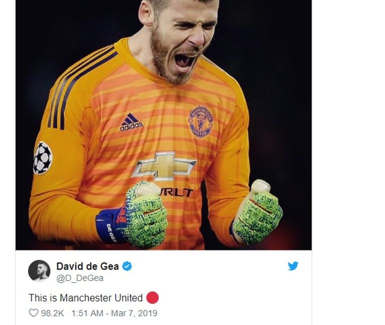 تغريدة دي خيا فرحة مانشستر يونايتد