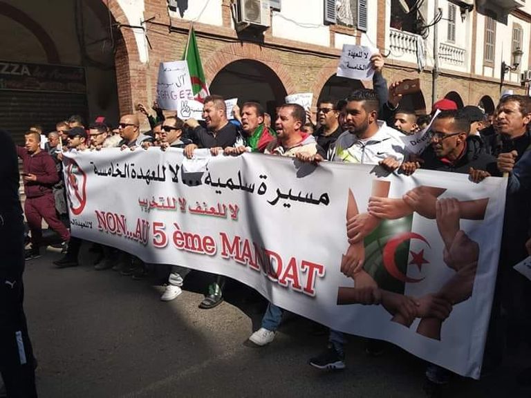 مظاهرات في الجزائر ضد ولاية بوتفليقة الخامسة مظاهرات الجزائريين ضد الولاية الخامسة لبوتفليقة لم تتوقف