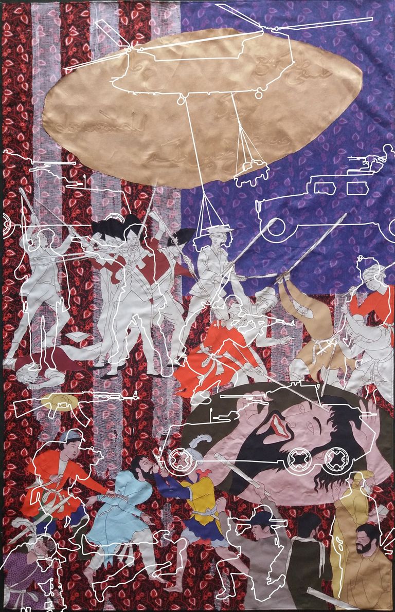 أحد الأعمال المعروضة في بينالي الشارقة