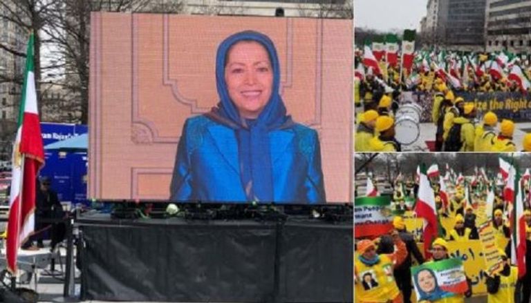 مظاهرة المعارضة الإيرانية في العاصمة الأمريكية واشنطن