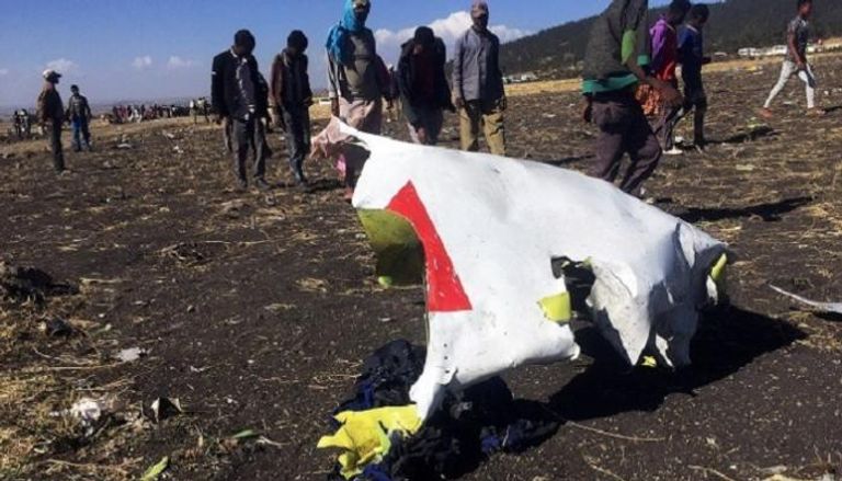 جزء من حطام الطائرة الإثيوبية المنكوبة - رويترز