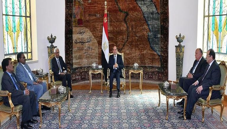 الرئيس المصري خلال لقاء النائب الأول للرئيس السوداني 
