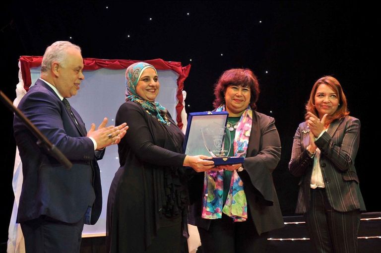 جانب من حفل التكريم بمهرجان المسرح العربي