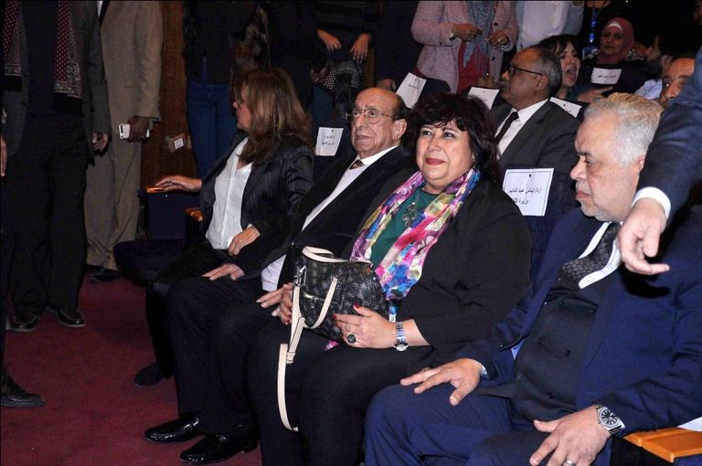 جانب من حفل التكريم بمهرجان المسرح العربي