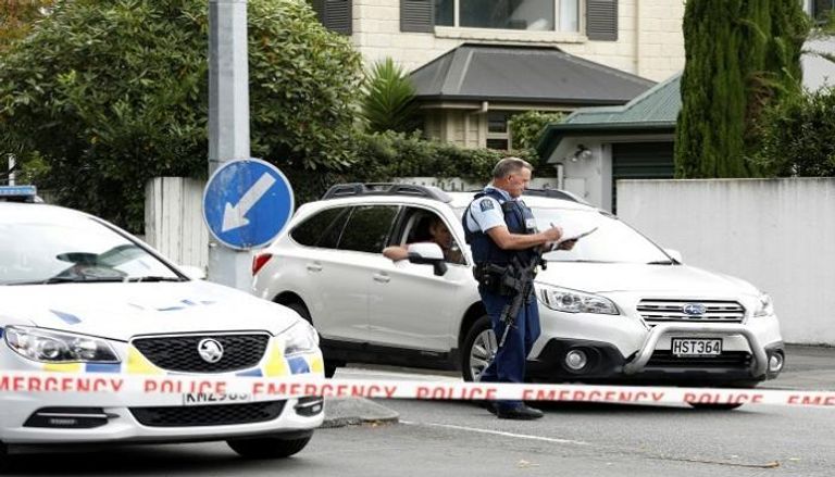 الشرطة النيوزيلندية في موقع الهجوم