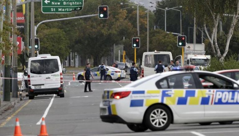 جانب من الاستنفار الأمني في نيوزيلندا عقب الحادث