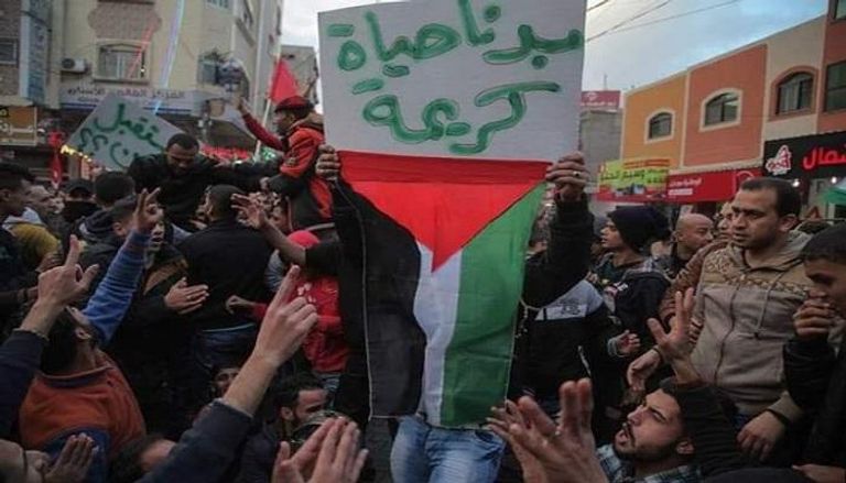 جانب من المظاهرات المناهضة للغلاء وحركة حماس