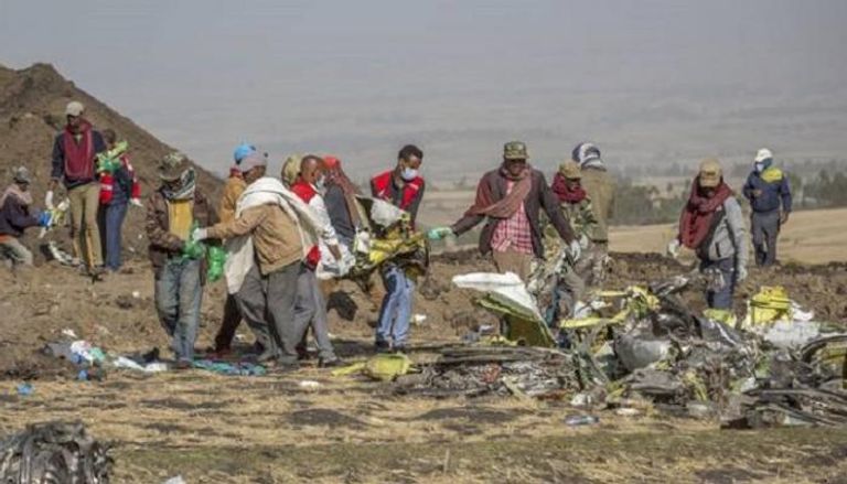 موقع تحطم الطائرة الإثيوبية قرب أديس أبابا