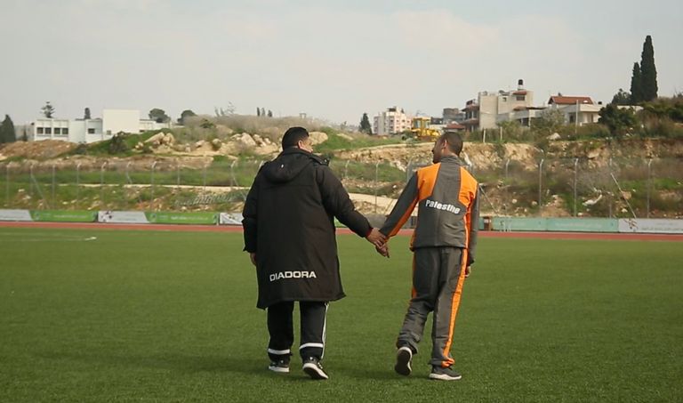 الفلسطيني يزن حنون خلال التدريبات