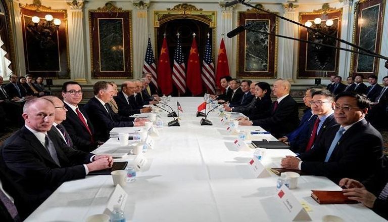 جانب من محادثات التجارة بين واشنطن وبكين - رويترز