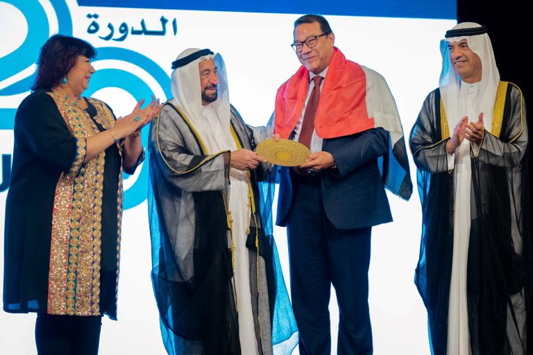 سلطان القاسمي خلال افتتاح "أيام الشارقة المسرحية"