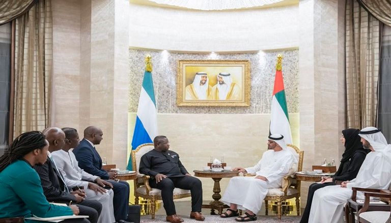 الشيخ محمد بن زايد آل نهيان وجوليوس مادا بيو رئيس سيراليون