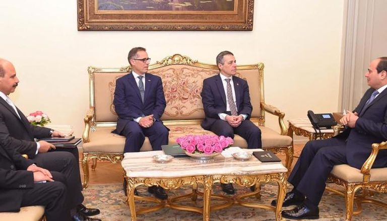 الرئيس المصري عبدالفتاح السيسي يلتقي وزير خارجية سويسرا