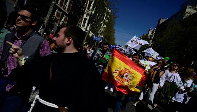 جانب من المظاهرات ضدّ الإجهاض في مدريد