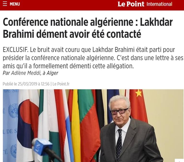 رسالة الإبراهيمي على الصحيفة الفرنسية الدبلوماسي الجزائري الأخضر الإبراهيمي - أرشيفية