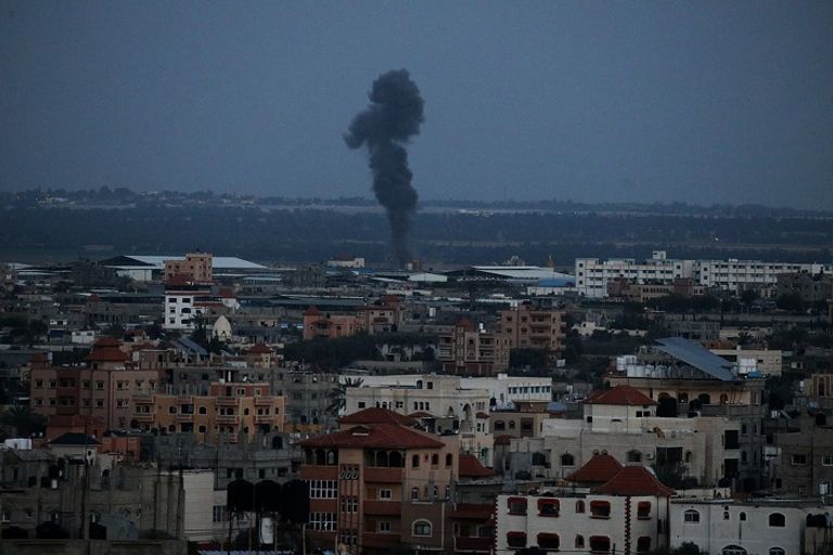 صورة متداولة لمبنى شركة التأمين وسط غزة بعد تدميره بالكامل