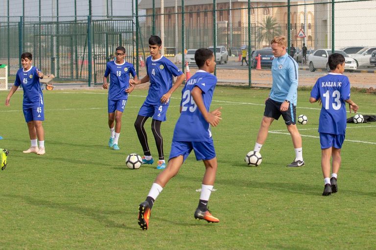 من تدريبات اليوم الأول لمبادرة النجوم الصاعدة