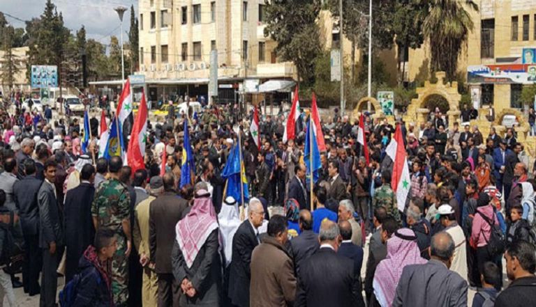 اعتصامات في المدن السورية ضد قرار واشنطن بسيادة إسرائيل على الجولان المحتلة