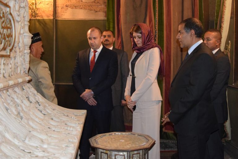 الرئيس البلغاري وزوجته داخل قلعة صلاح الدين الأيوبي بالقاهرة