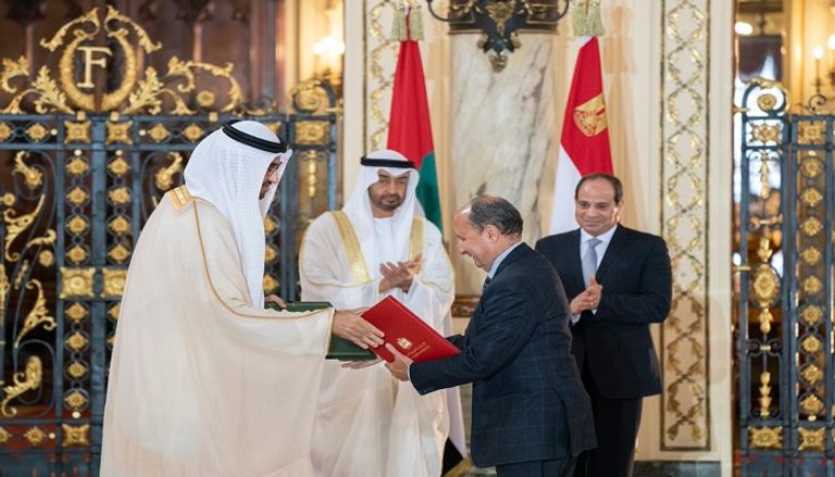 أثناء توقيع عدد من الاتفاقيات بين الجانبين