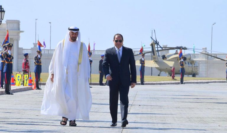 الشيخ محمد بن زايد والرئيس المصري عبدالفتاح السيسي 