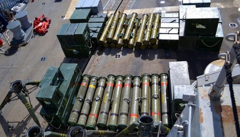 صواريخ الكاتيوشا الحوثية التي ضبطها الجيش اليمني