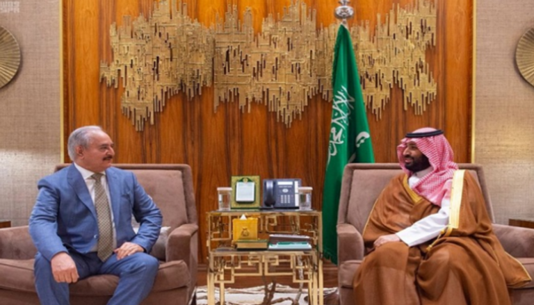 الأمير محمد بن سلمان بن عبدالعزيز والمشير خليفة حفتر