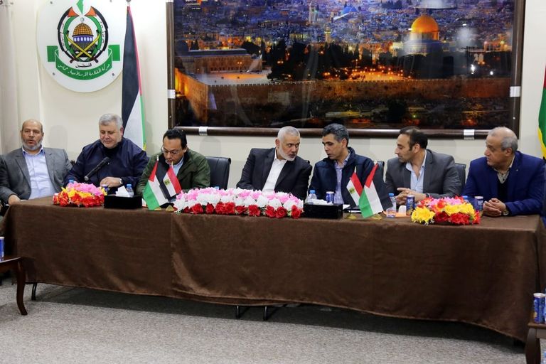 اجتماع الوفد المصري مع الفصائل الفلسطينية