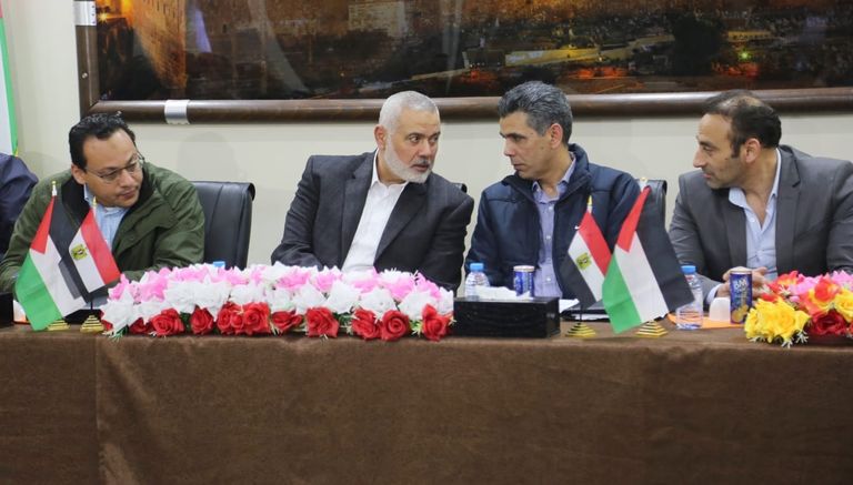 اجتماع الوفد المصري مع الفصائل الفلسطينية