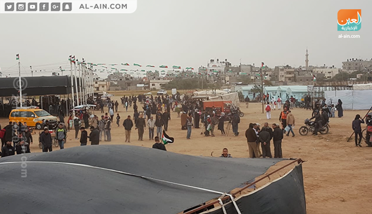 مشاركون في فعاليات مليونية الأرض والعودة