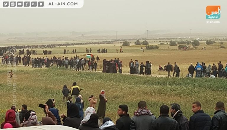 جانب من المواجهات بين الفلسطينيين وقوات الاحتلال - رويترز